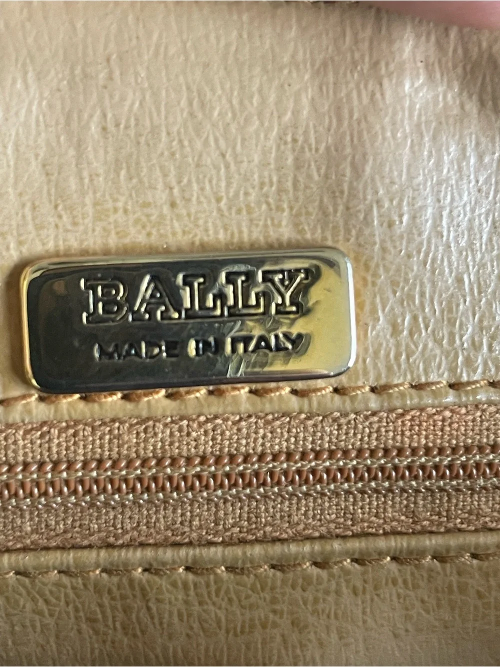 Vintage Bally Monogram Boston Bag Brown Leather Trim Made in Italy